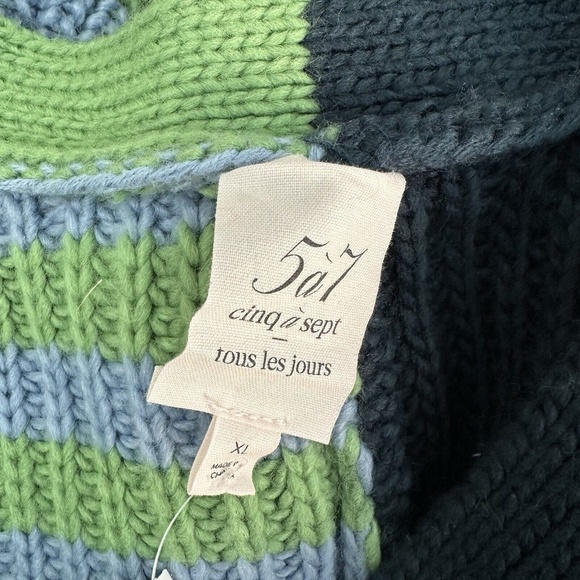 Cinq A Sept Anabella Colorblock Cardigan In Peacock Multi Size XL - Picture 6 of 7